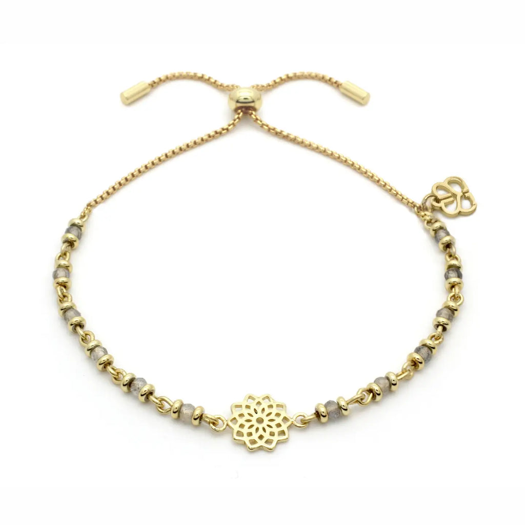 Crown Chakra Gemstone Gold Bracelet