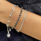 Harmony Black Spinel Silver Bracelet