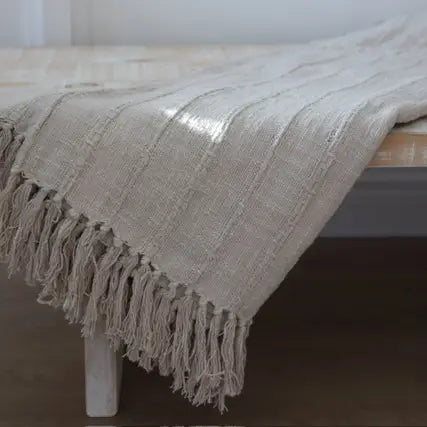 Large Cream Cotton Throw