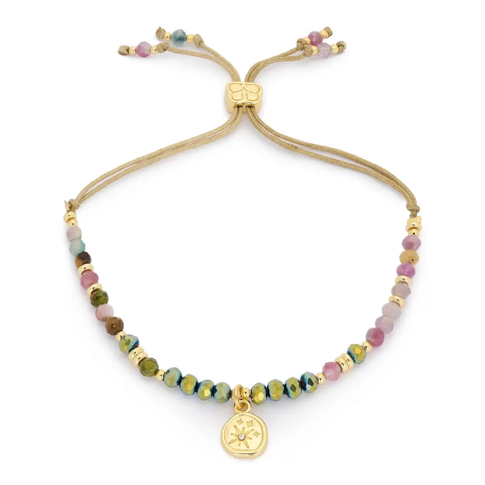 Opulent Tourmaline Gold Slider Bracelet
