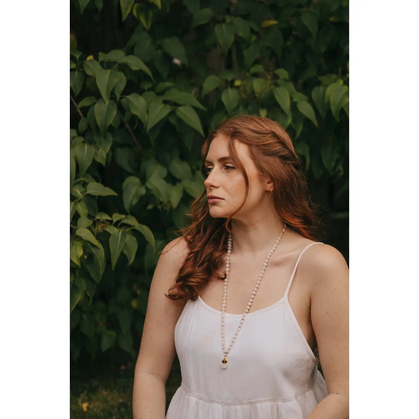 Long Quartz Beaded Necklace