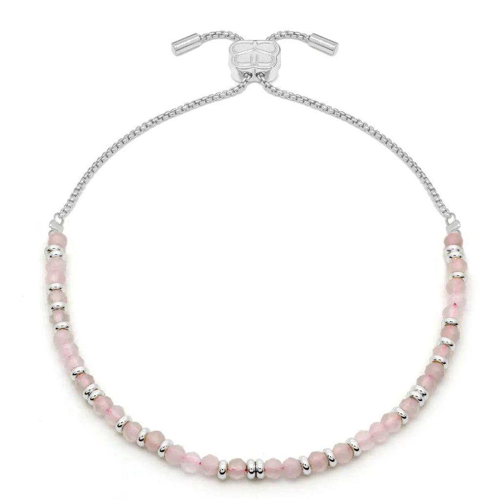 Rose Quartz Silver Bracelet