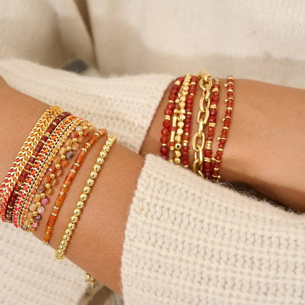 Marisol Gold & Orange Agate Gemstone Bracelet