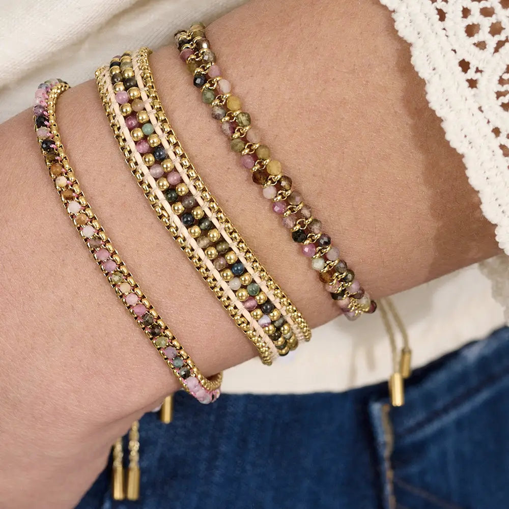 Talia Rainbow Tourmaline Gold Bracelet