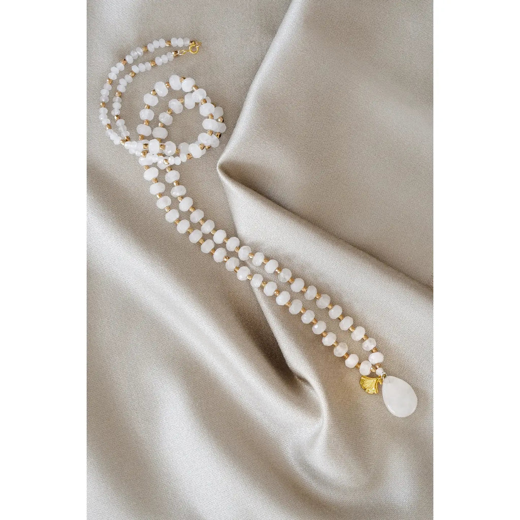 Long Quartz Beaded Necklace