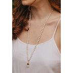 Long Quartz Beaded Necklace