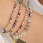 Gold & Rainbow Fluorite Bead Bracelet