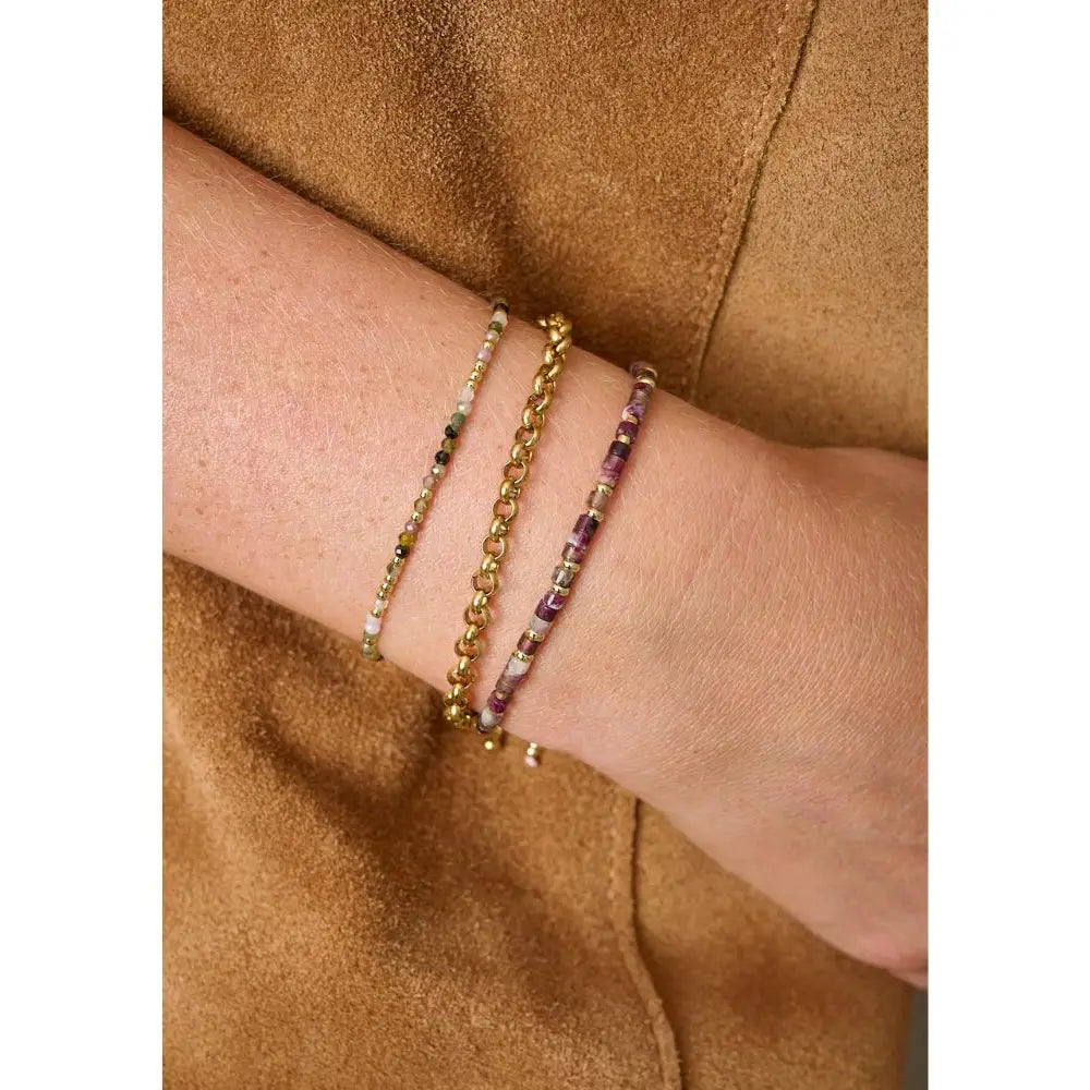 Gold & Tourmaline Threaded Bracelet