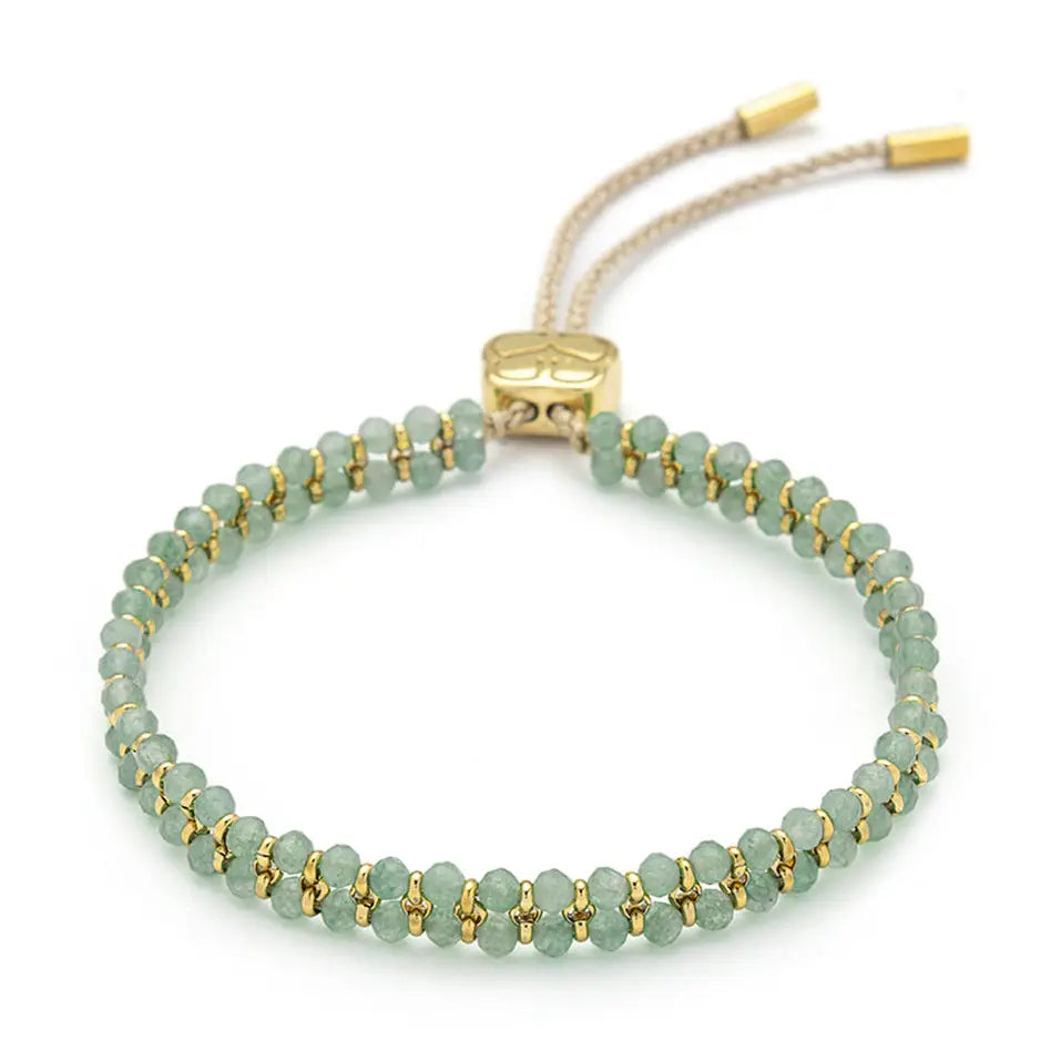 Green Aventurine & Gold Gemstone Bracelet