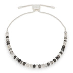Black Rutilite Silver Gemstone Bracelet