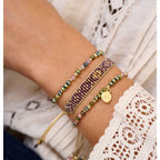 Opulent Tourmaline Gold Slider Bracelet