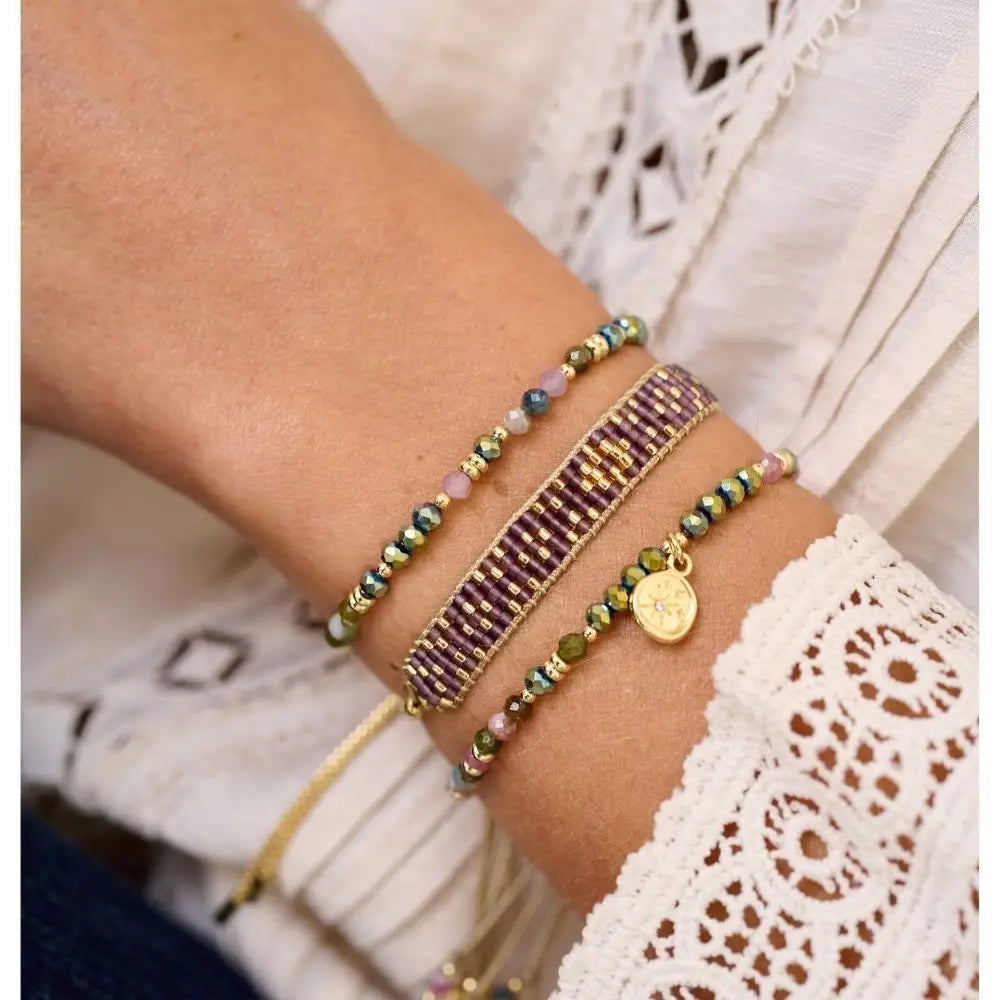 Opulent Tourmaline Gold Slider Bracelet