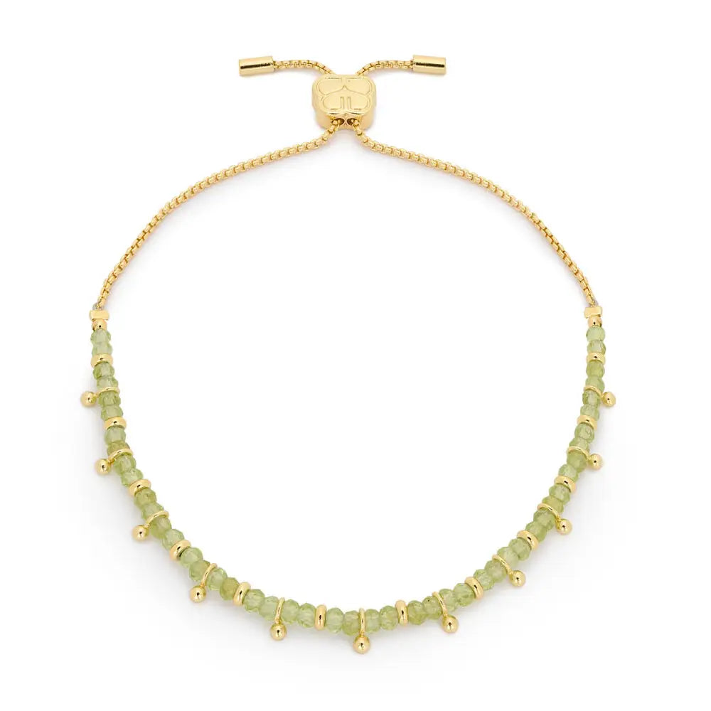 Harmony Gold Peridot Beaded Slider Bracelet