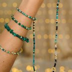 Gold & Malachite Gemstone Bracelet