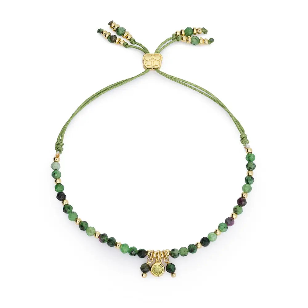 Gold & Malachite Gemstone Bracelet