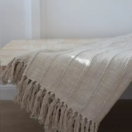 Large Cream Cotton Throw