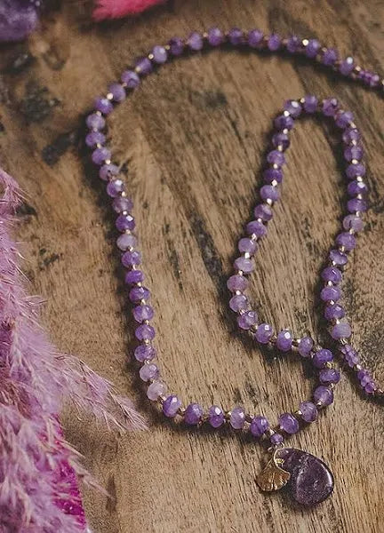 Amethyst Long Beaded Necklace